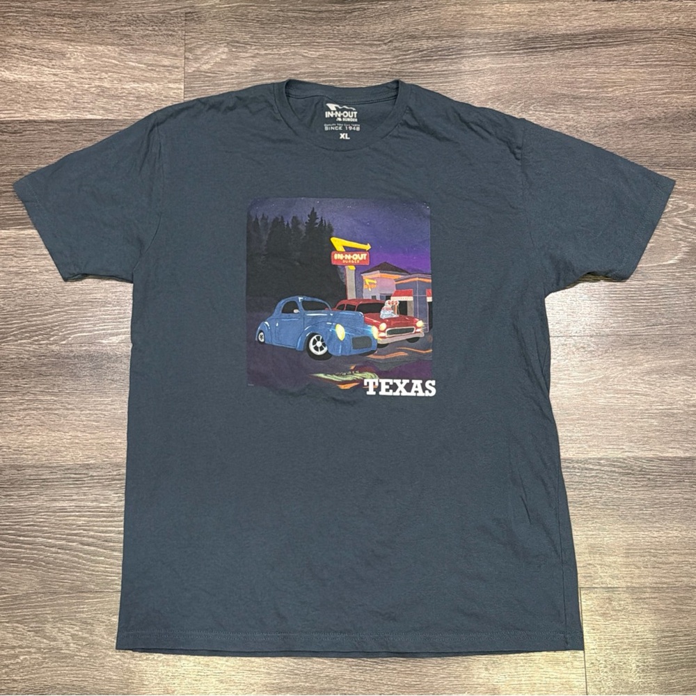 In And Out Burger Shirt Texas Navy Blue Mens Extra Large